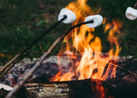 Glamping De Bosweide in Alphen, Noord-Brabant, Nederland marshmellows roosteren Glamping de Bosweide 30pluskids
