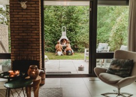 Bosbries in Drenthe, Nederland tuin Vakantiehuis Bosbries 30pluskids
