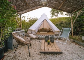 Agriturismo Angeli Sognanti in Le Marche, Italie Belltent met buitenkeuken Agriturismo Angeli Sognanti 30pluskids