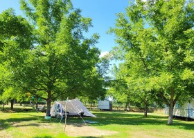 Domaine La Terrasse in de Auvergne, Frankrijk kampeerplek met pipowagens Camping Domaine La Terrasse 30pluskids