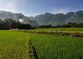 Travelnauts Vietnam Mai Chau uitzicht rijstvelden Travelnauts rondreis Vietnam 30pluskids