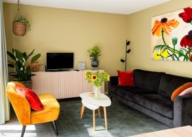 Vakantiehuis Vliegend Hert op de Veluwe, Nederland woonkamer Vakantiehuis Vliegend Hert 30pluskids