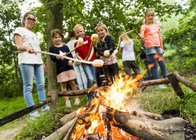 De Vreemde Vogel in Midden-Delfland, Nederland kampvuur De Vreemde Vogel 30pluskids
