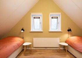 Vakantiehuis Vliegend Hert op de Veluwe, Nederland Slaapkamer-boven Vakantiehuis Vliegend Hert 30pluskids