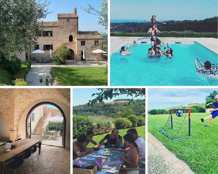Casa Torre Vakantiehuizen Le Marche, Italie collage  2 2024