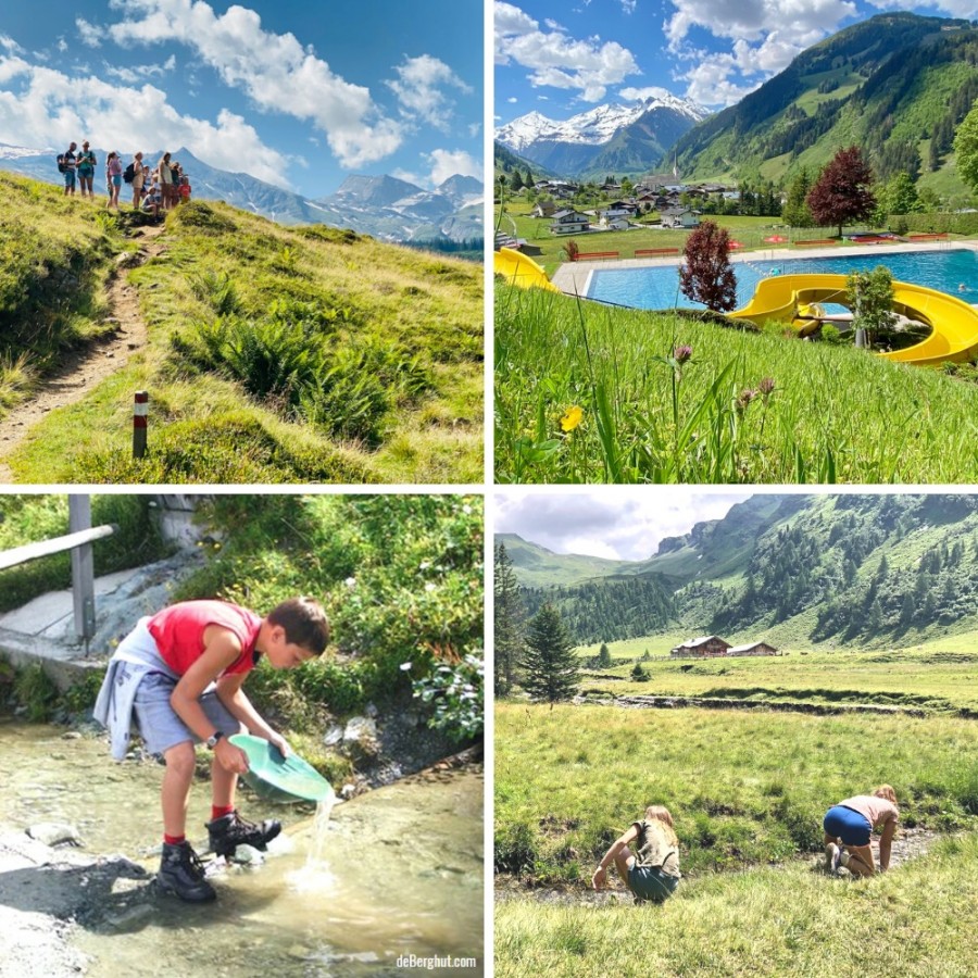 Berghut Apartments in Rauris, Oostenrijk collage zomeractiviteiten