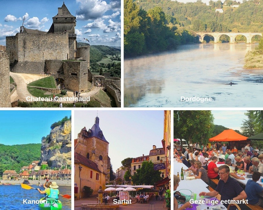 Camping Le Clou in de Dordogne, Frankrijk collage omgeving