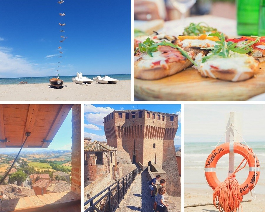 Camping Sempreverde in San Lorenzo in Campo, Italie omgeving collage