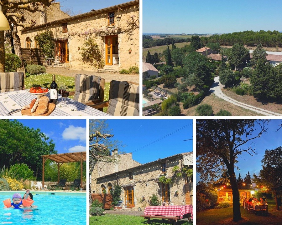 Domaine de la Bade in de Aude, Frankrijk collage