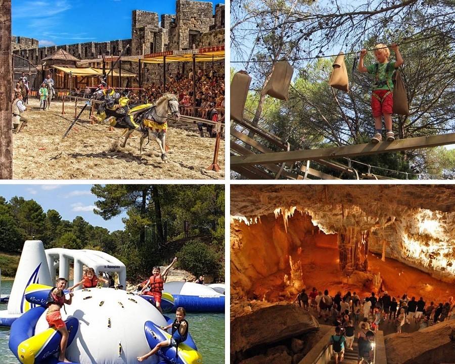 Domaine de la Bade in de Aude, Frankrijk omgeving collage