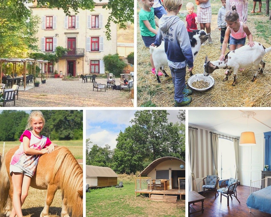 Domaine des Lilas in de Auvergne, Frankrijk collage