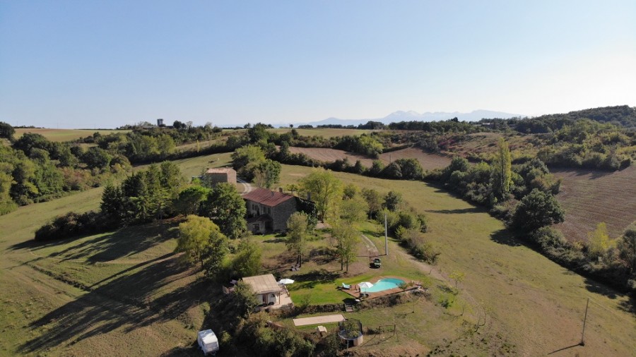 Domaine du Cammazet in Lapenne, Frankrijk vanuit de lucht
