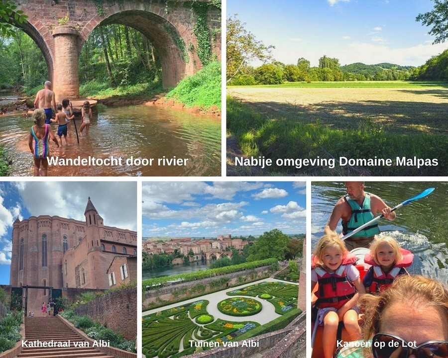 Domaine Malpas Frankrijk collage omgeving