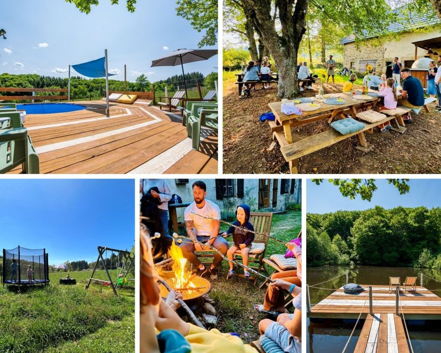 Glamping Auvergne Frankrijk collage 2025