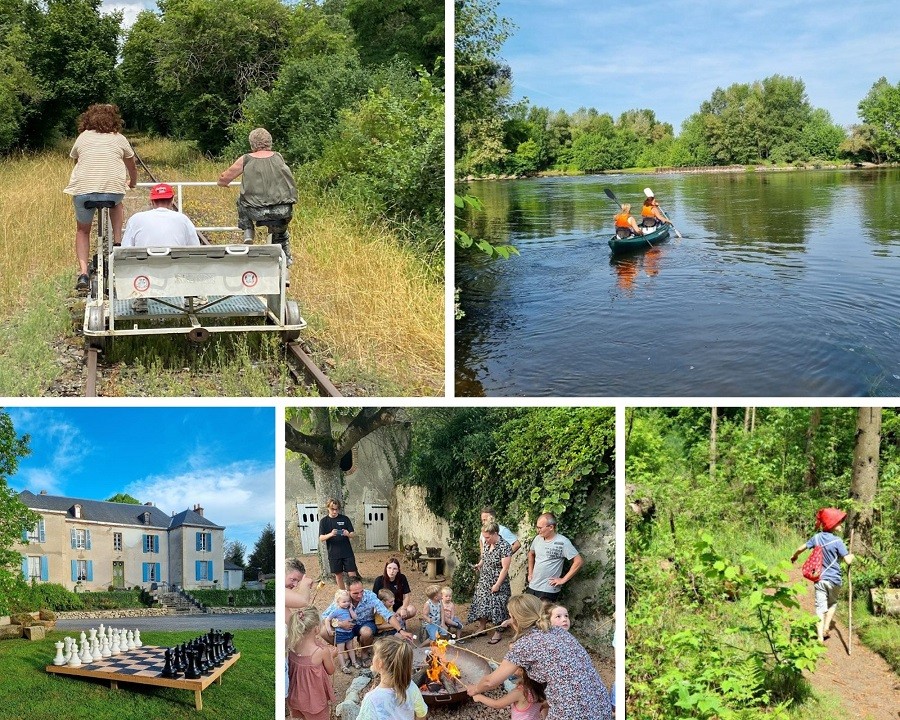 La Belle St-Fli in de Auvergne, Frankrijk collage activiteiten