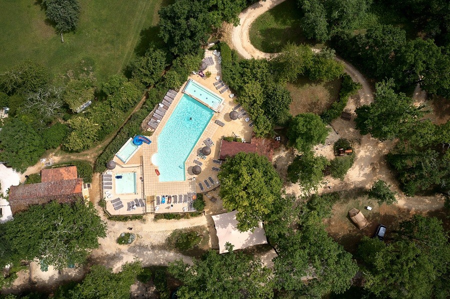 Le Pech Charmant in de Dordogne, Frankrijk van bovenaf