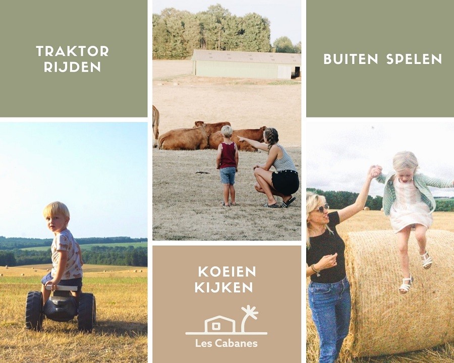 Les Cabanes de Rouffignac in de Dordogne, Frankrijk collage kids 2