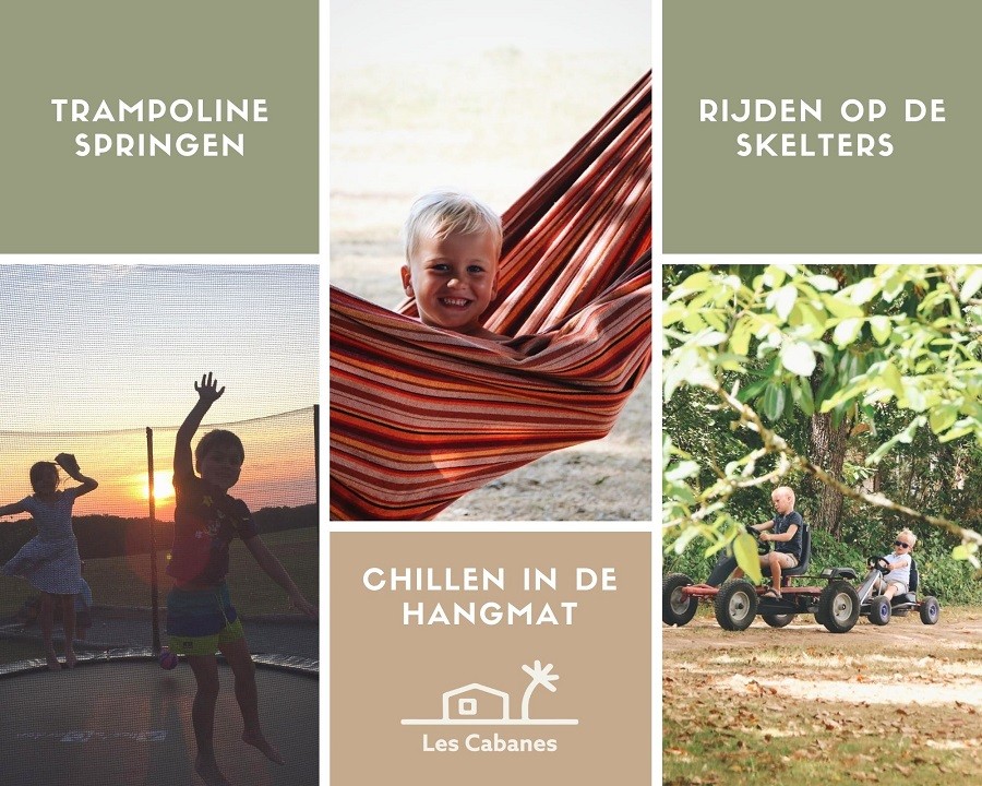 Les Cabanes de Rouffignac in de Dordogne, Frankrijk collage kids