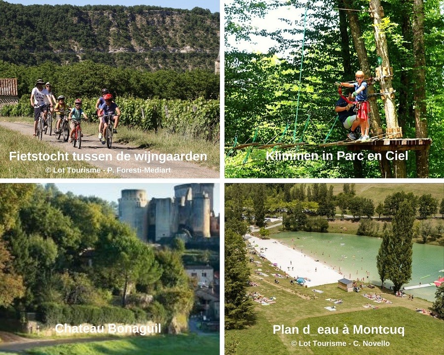 Les Escaliers de la Combe in de Lot, Frankrijk activiteiten collage