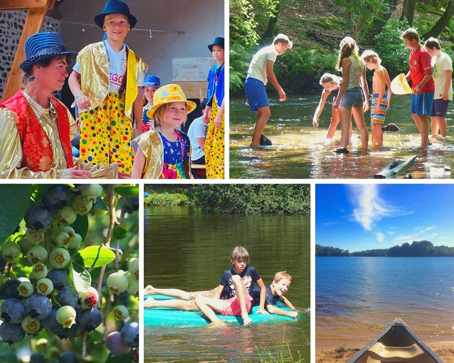 Les Renardieres in de Correze, Frankrijk collage  activiteiten