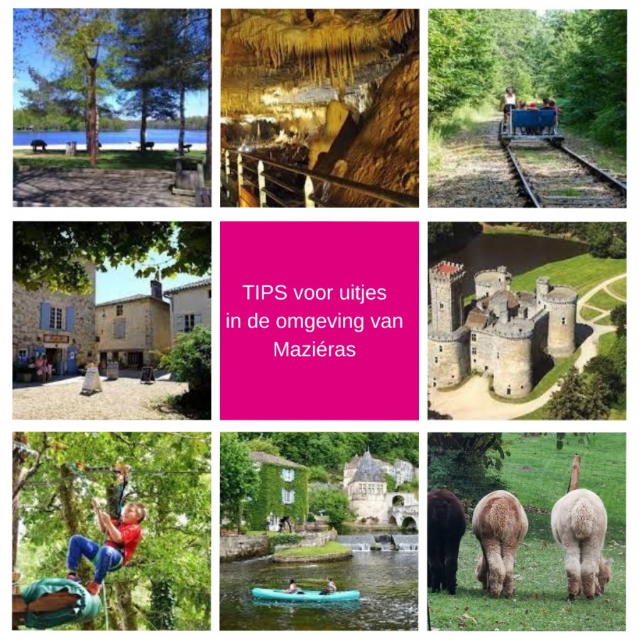 Mazieras in de Dordogne, Frankrijk collage uitjes