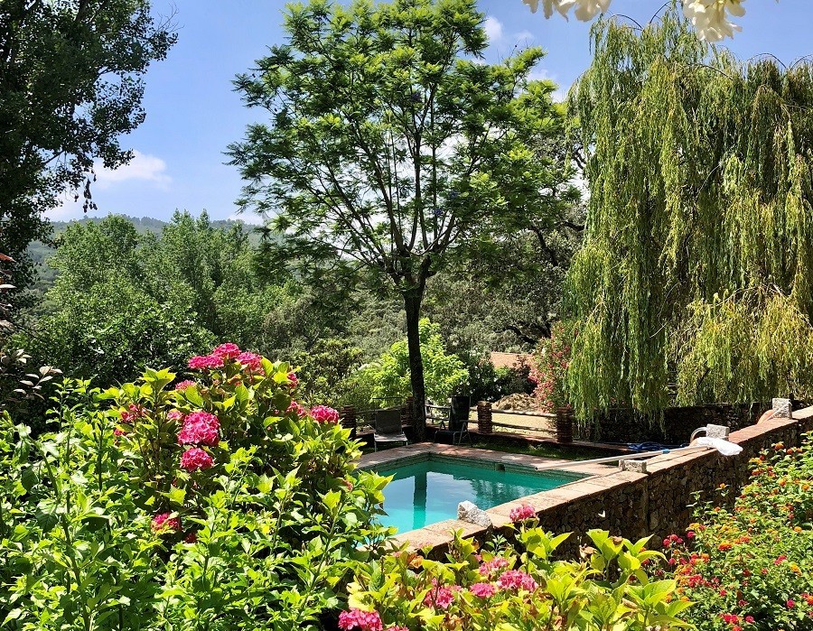 Molino Rio Alajar in Andalusie, Spanje zwembad landscape