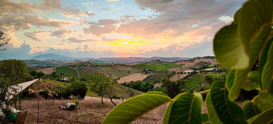Villa Bussola in Le Marche, Italie zonsondergang